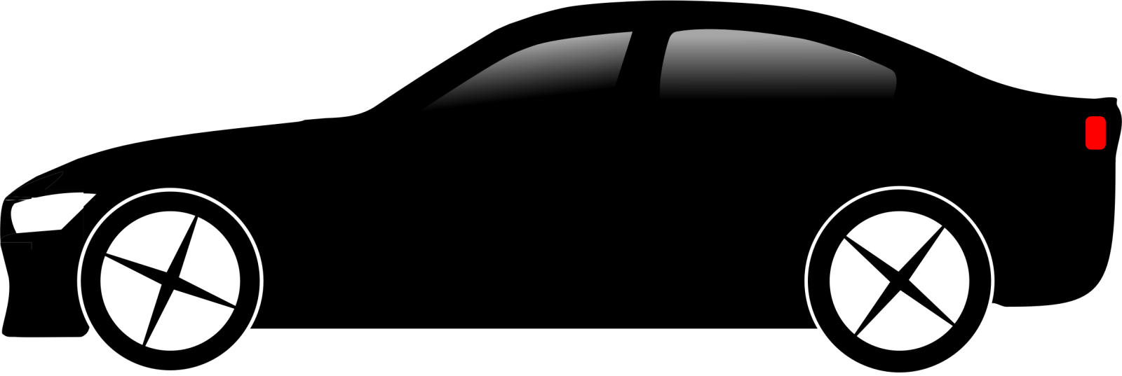 a black car silhouetted on a white background