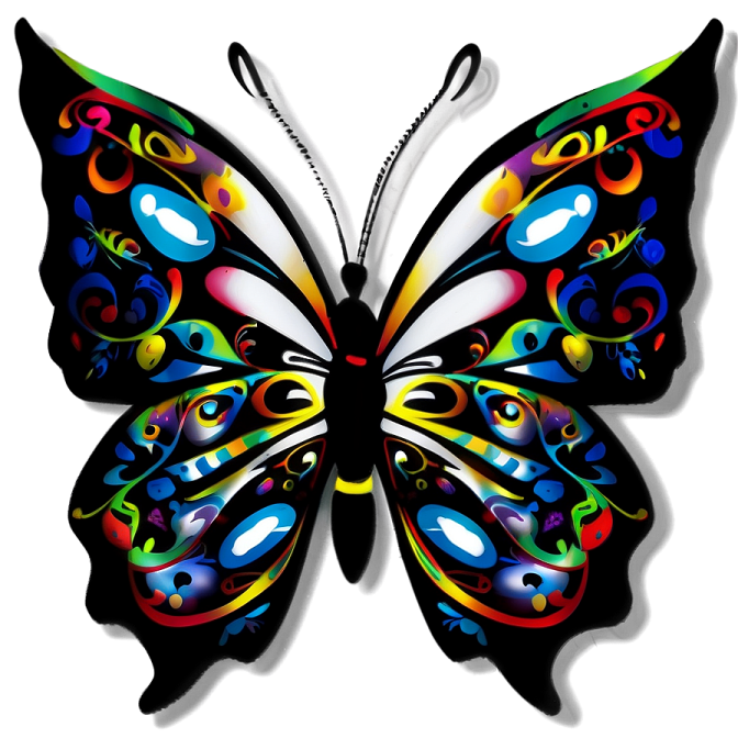 a colorful butterfly on a white background