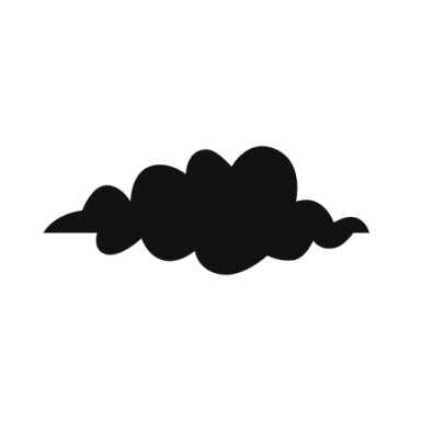 a black and white silhouette of a cloud