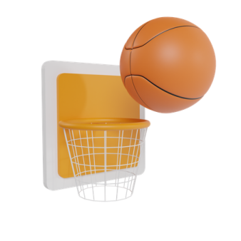 a basketball ball and basket hanging on the wall