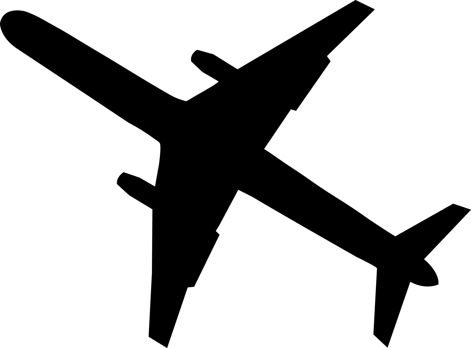 a black and white silhouette of an airplane