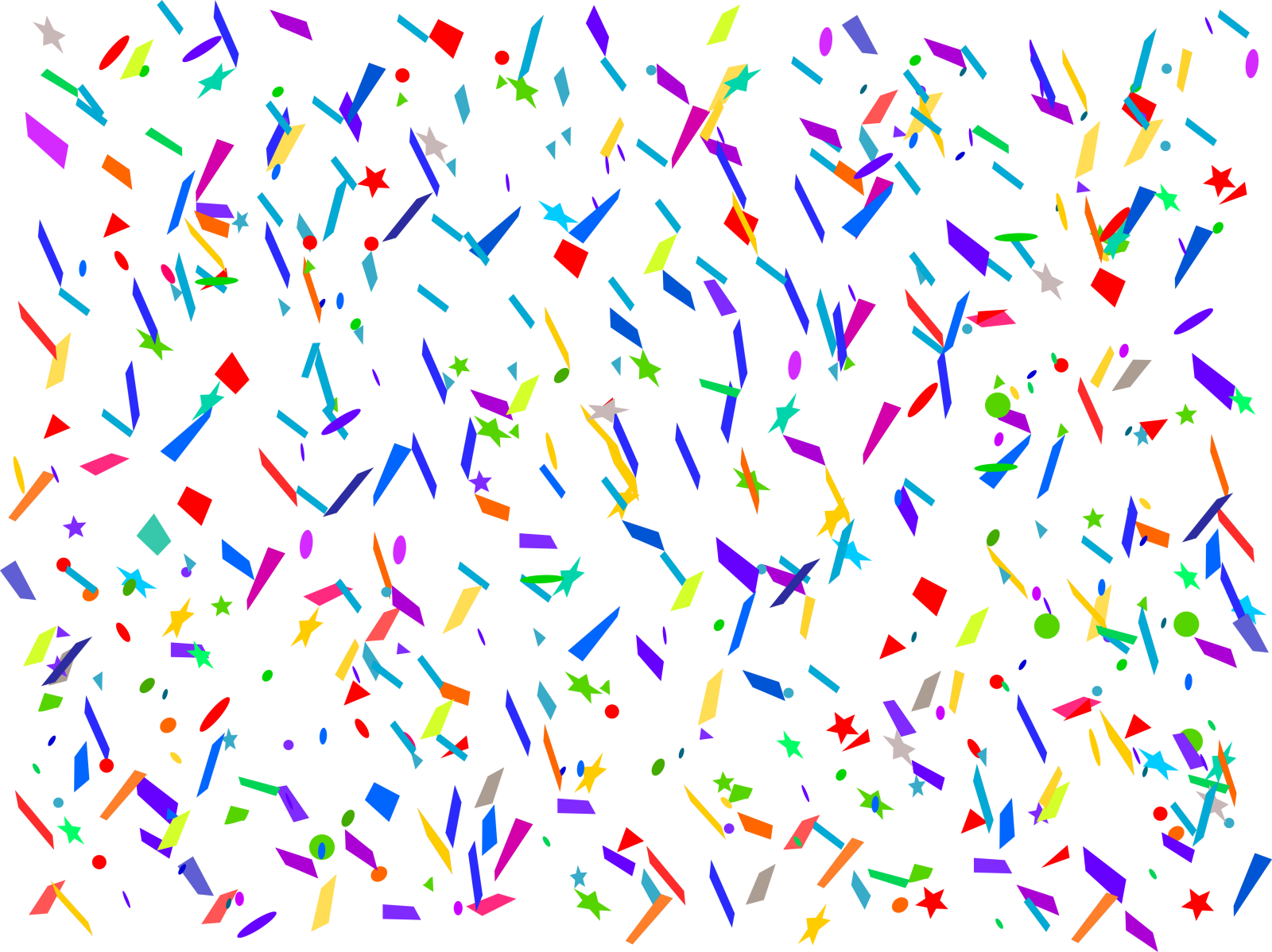 a white background with lots of colorful confe