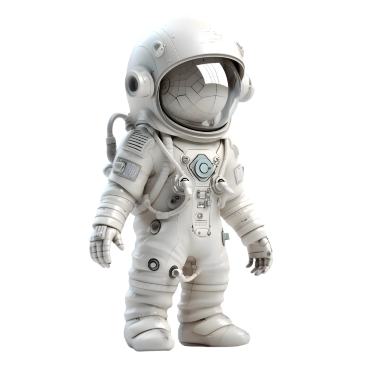 an astronaut is standing on a white background