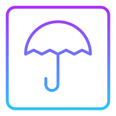 a blue and purple square with an umbrella