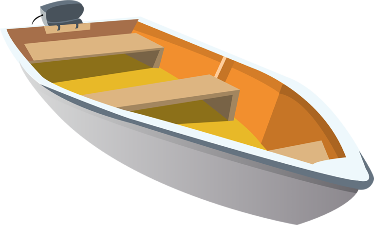 a small boat with two seats on the front