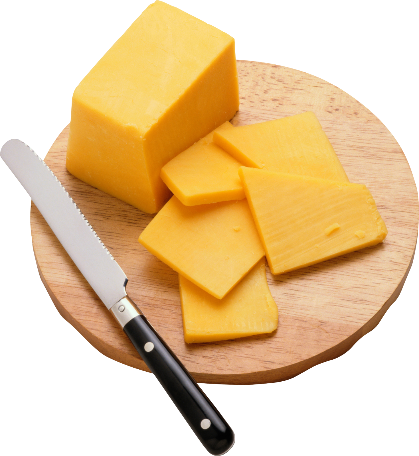 a piece of cheese on a cutting board with a knife