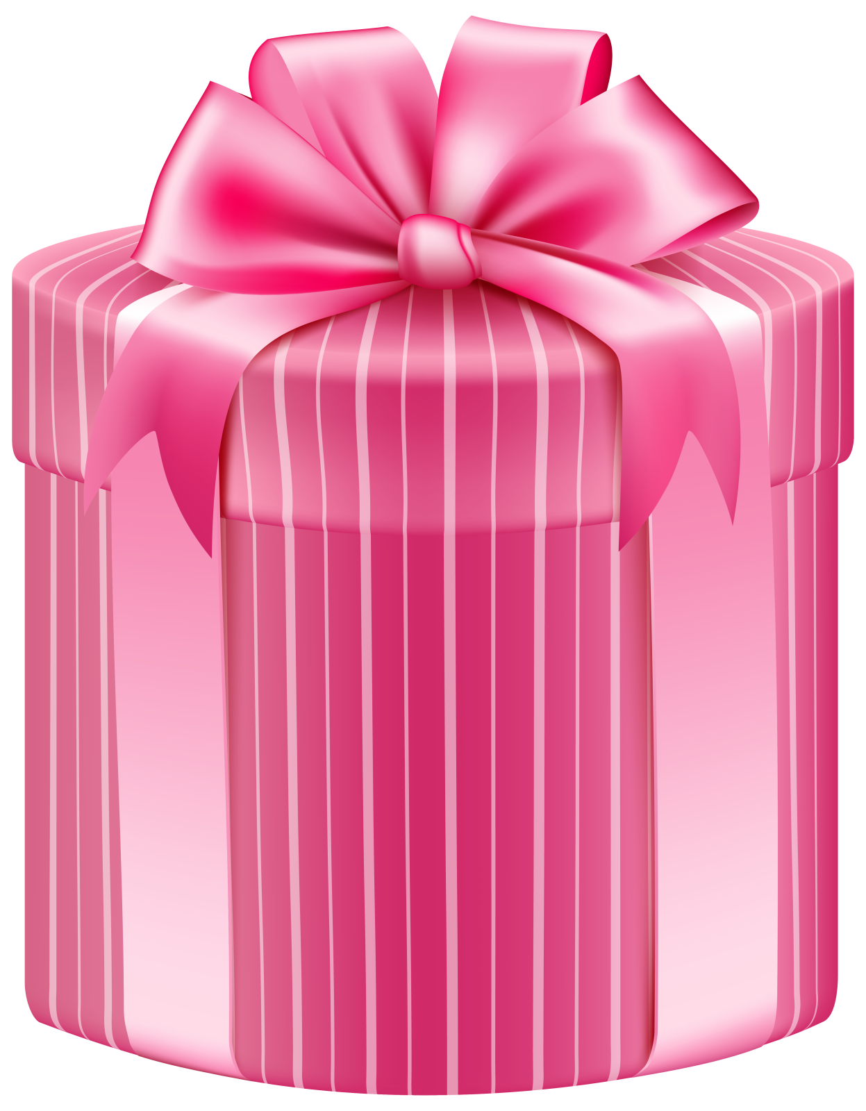 a pink gift box with a bow