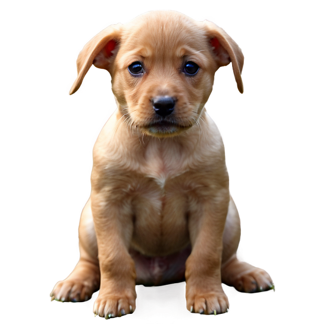 a small brown puppy sitting on a white surface