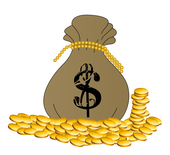 a bag full of gold coins