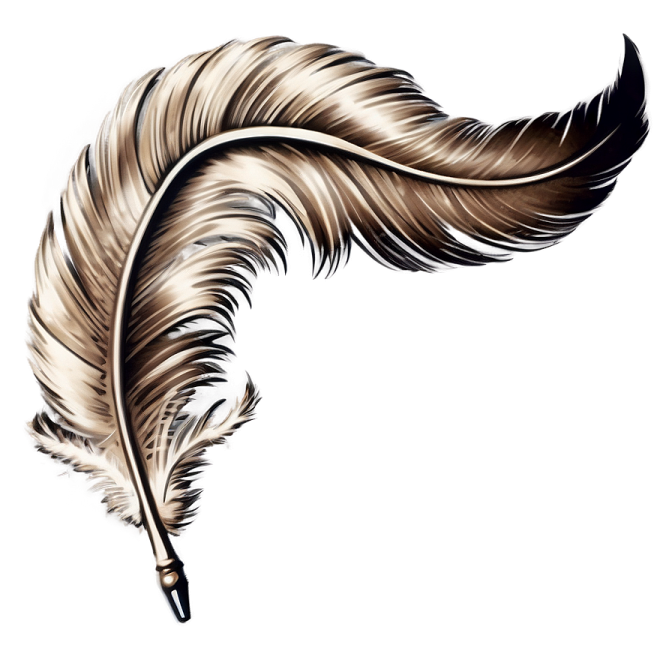 a feather tattoo on a white background