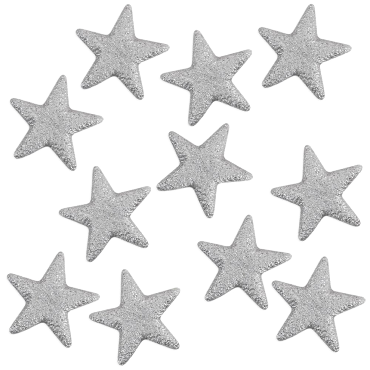 silver glitter star decorations