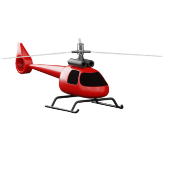 a red helicopter on a white background