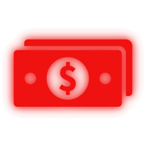 a black wallet with a dollar sign on it