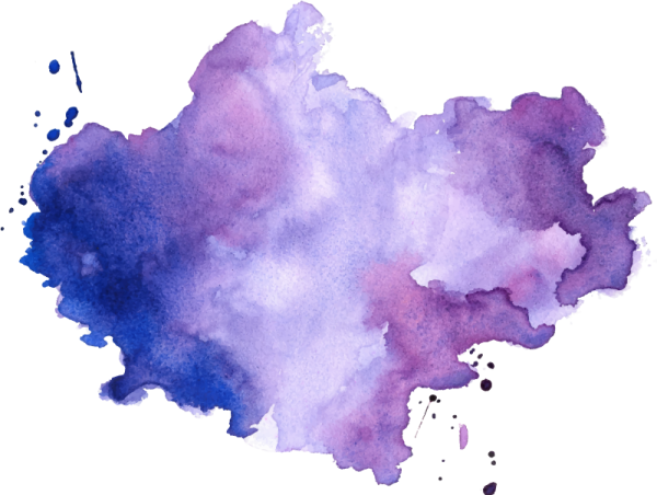 a purple watercolor stain on a white background