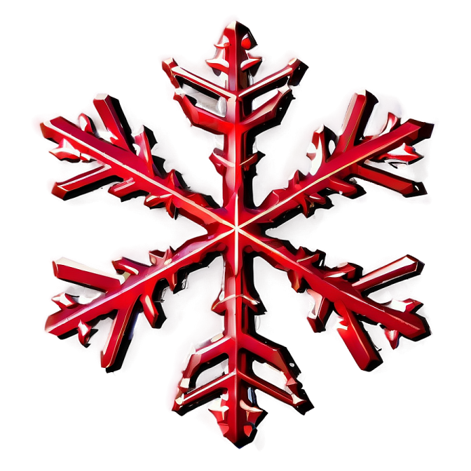 a red snowflake on a white background
