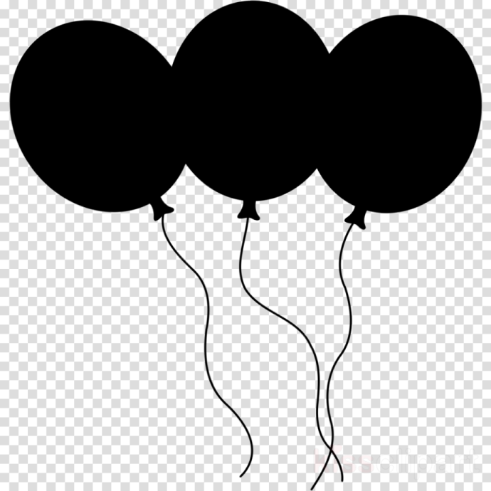 a black and white silhouette of balloons