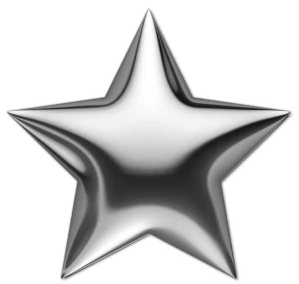 a silver star on a white background