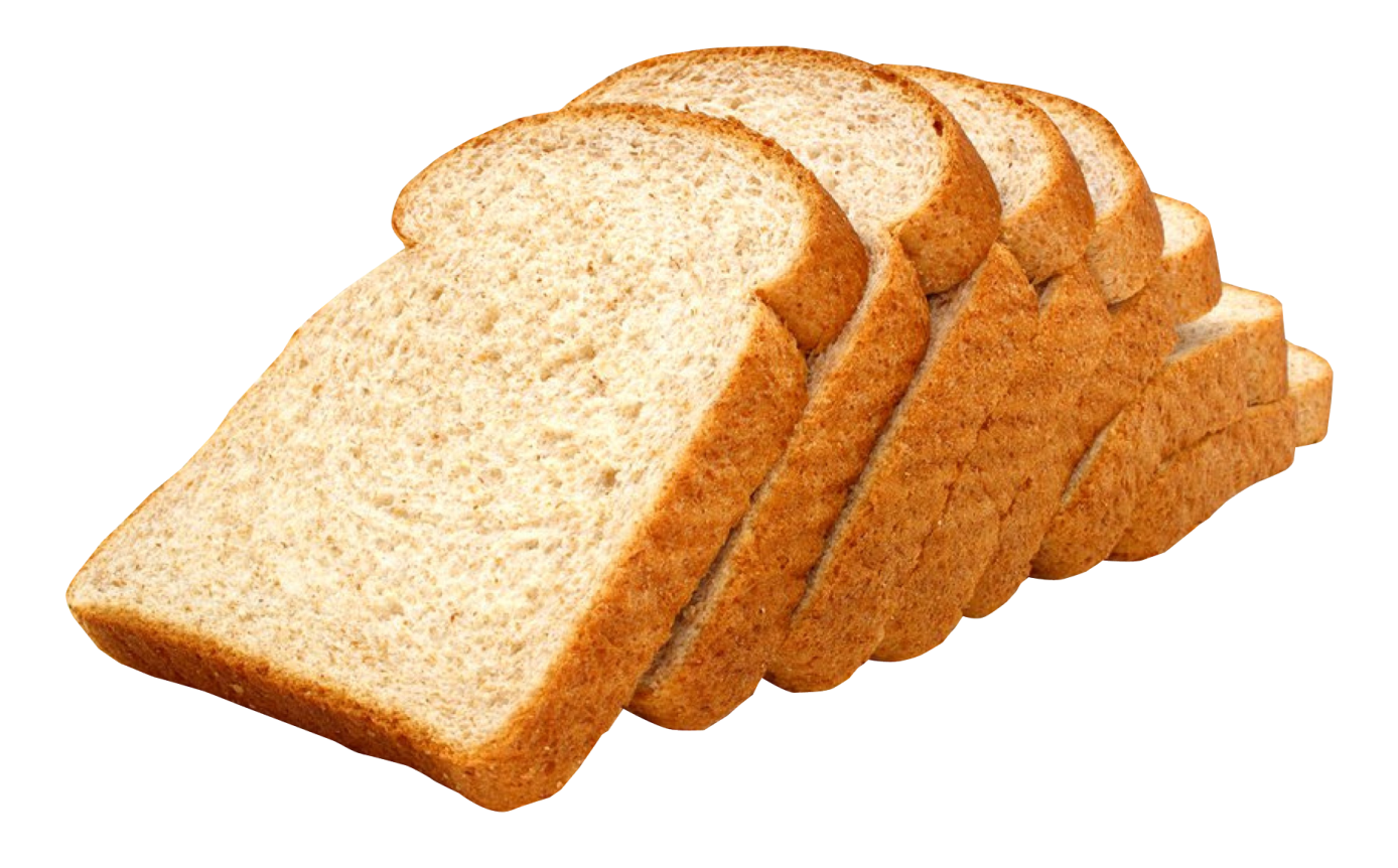 two slices of bread on a white background