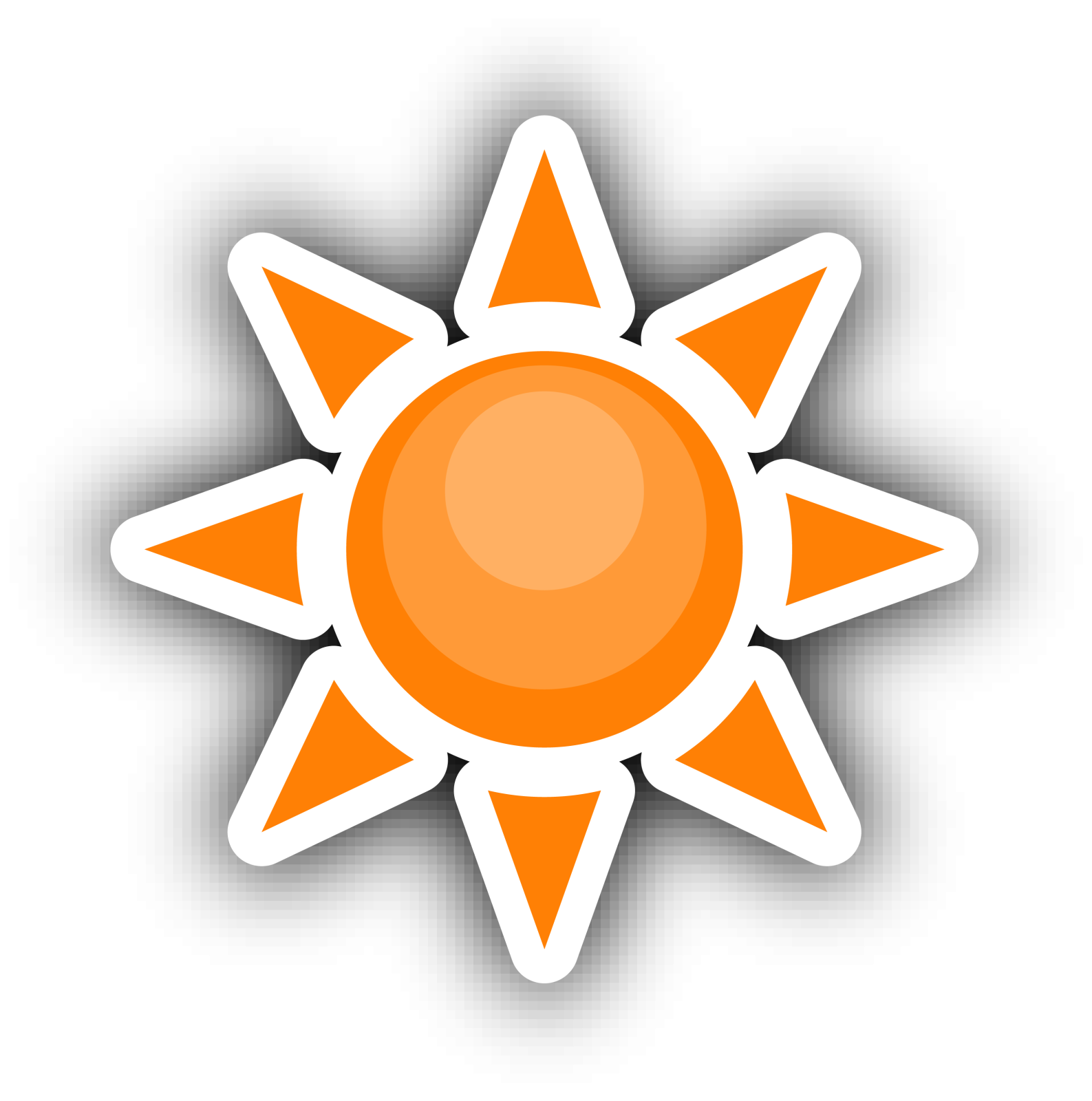 an orange sun with a white background