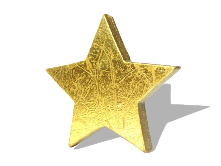 a gold star on a white background
