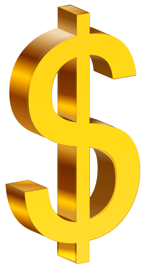 a golden dollar sign