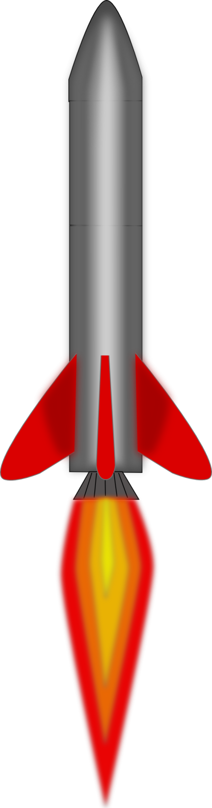 a red rocket with a yellow diamond on it