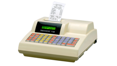a cash machine with a receipt on it