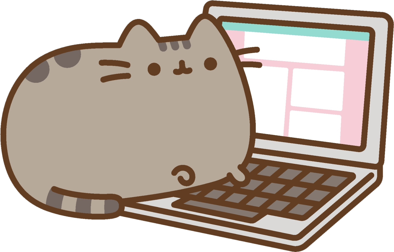 a cat sitting on top of a laptop