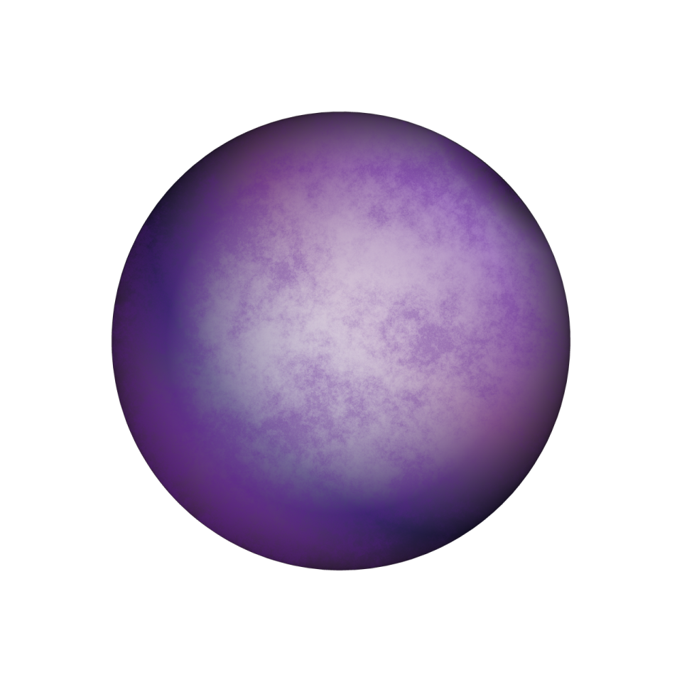 a purple ball on a white background