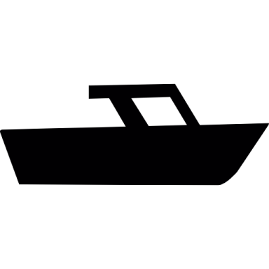 a black and white boat icon