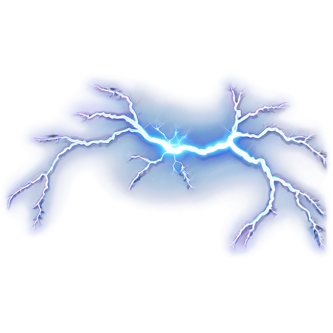 a lightning bolt on a white background