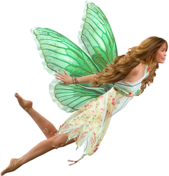a young girl wearing a green fairy costume