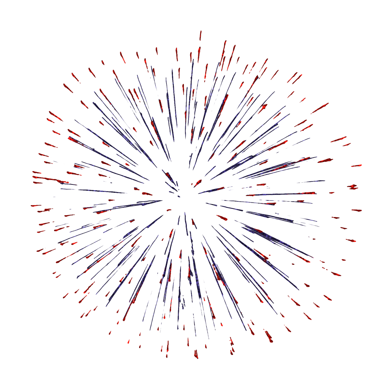 a red, white and blue star burst