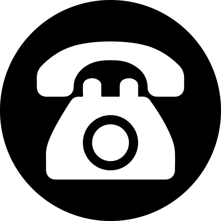 a black and white phone icon