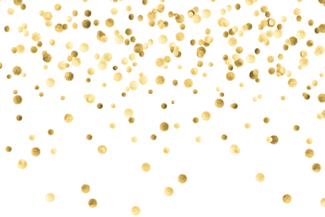 gold dots on a white background
