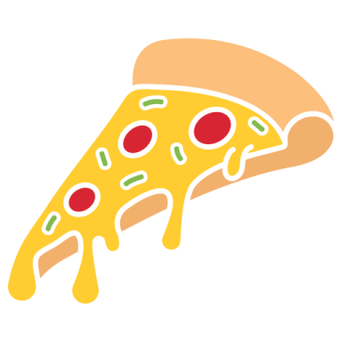 a slice of pizza on a white background