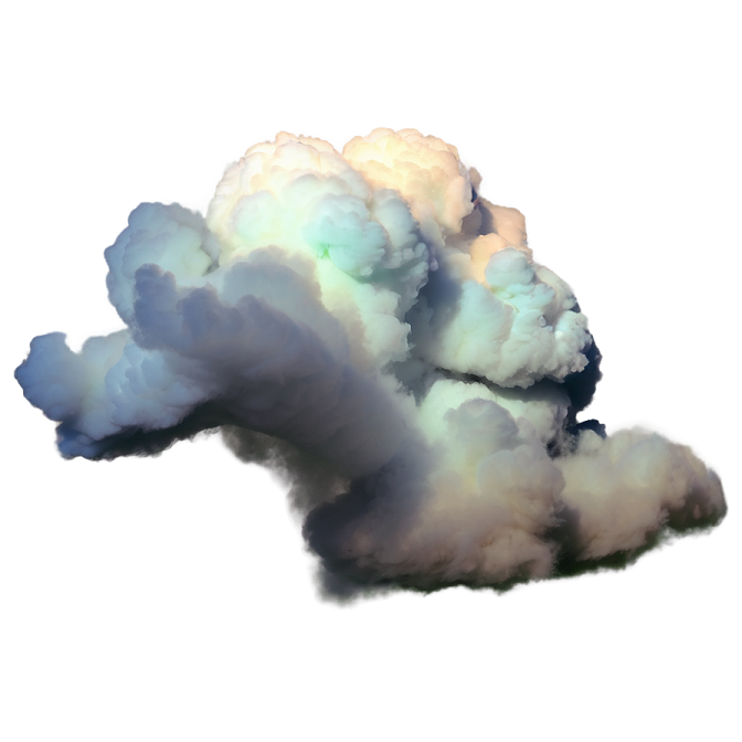 a cloud of smoke on a white background