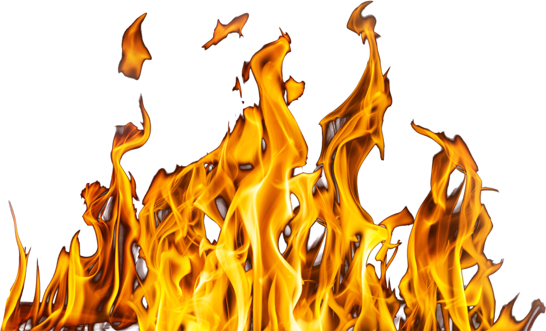 a fire is burning on a white background