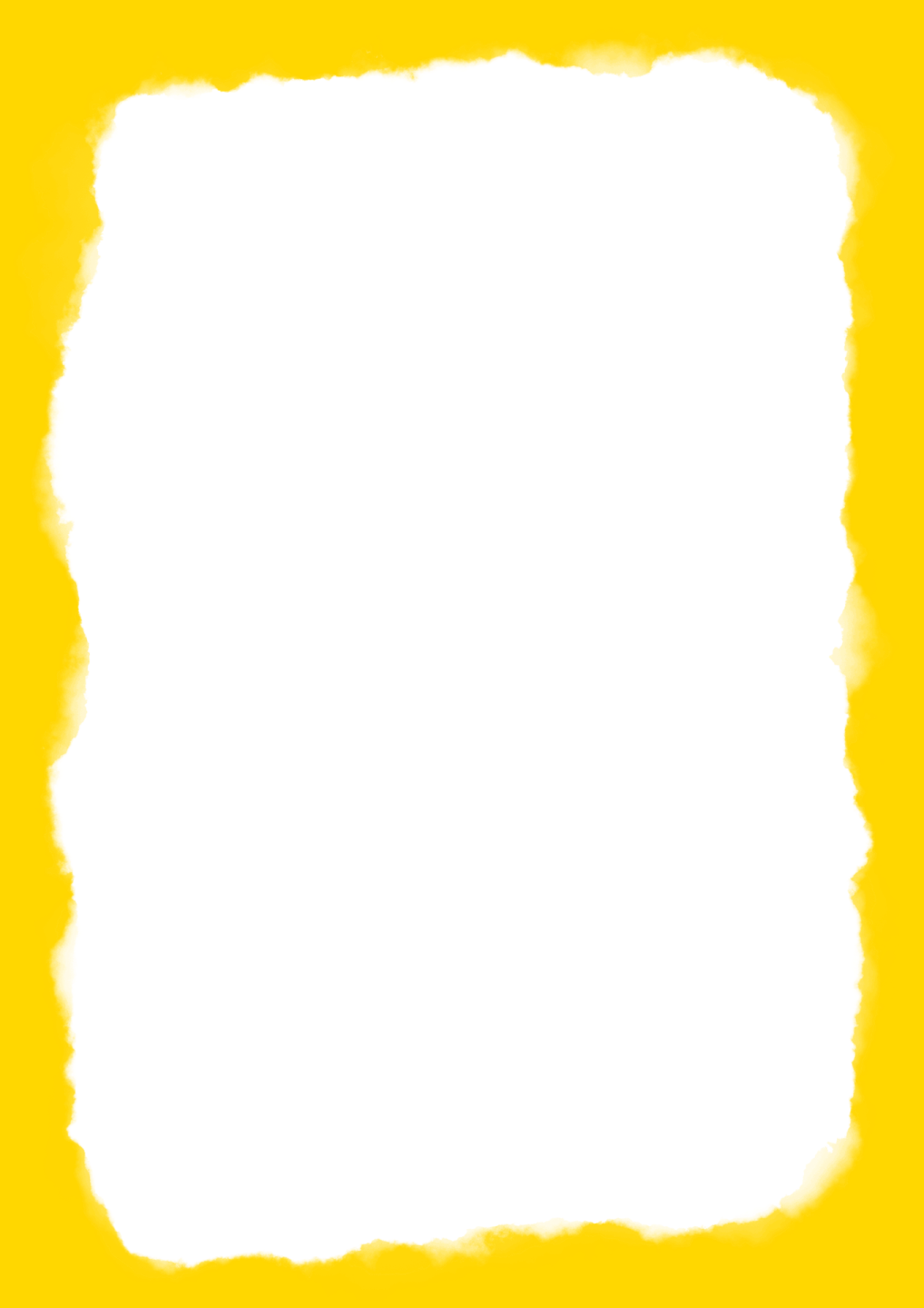 a white square frame on a yellow background