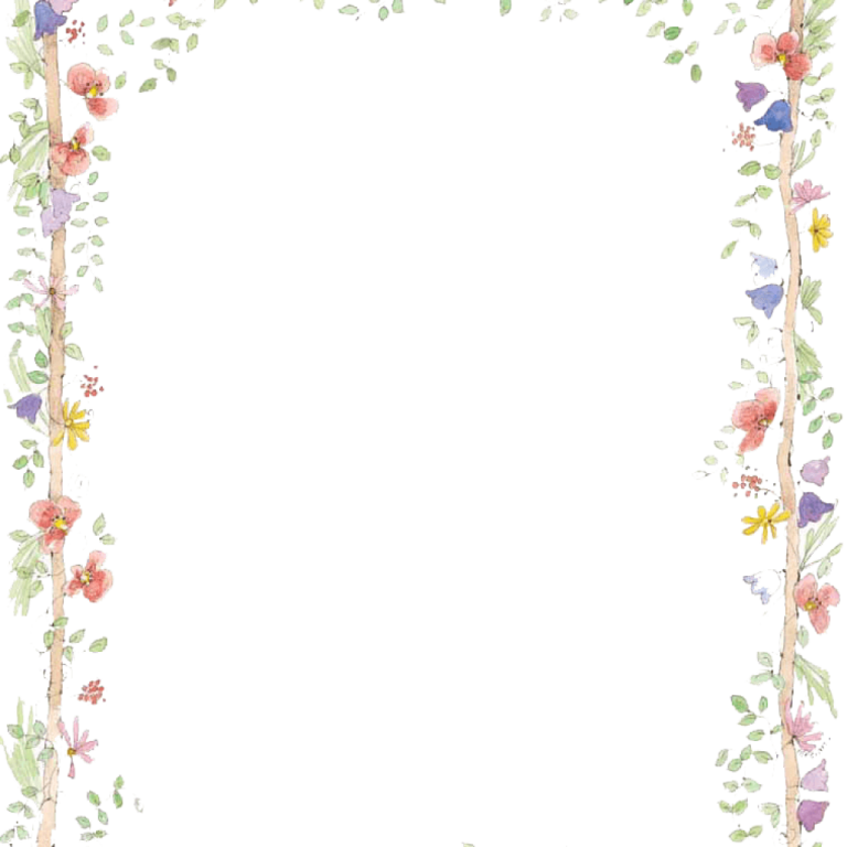 a floral frame with leaves and flowers