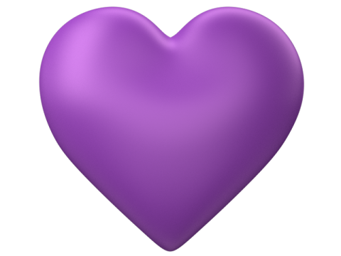 a purple heart on a white background
