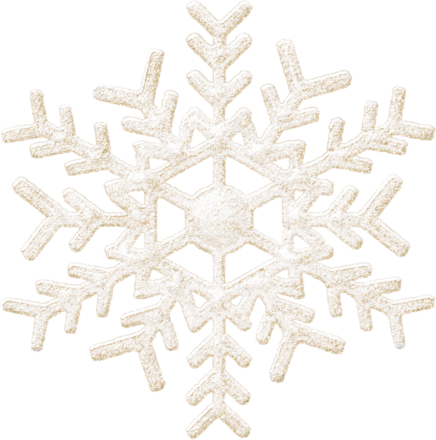 a white snowflake with glitter stars on it