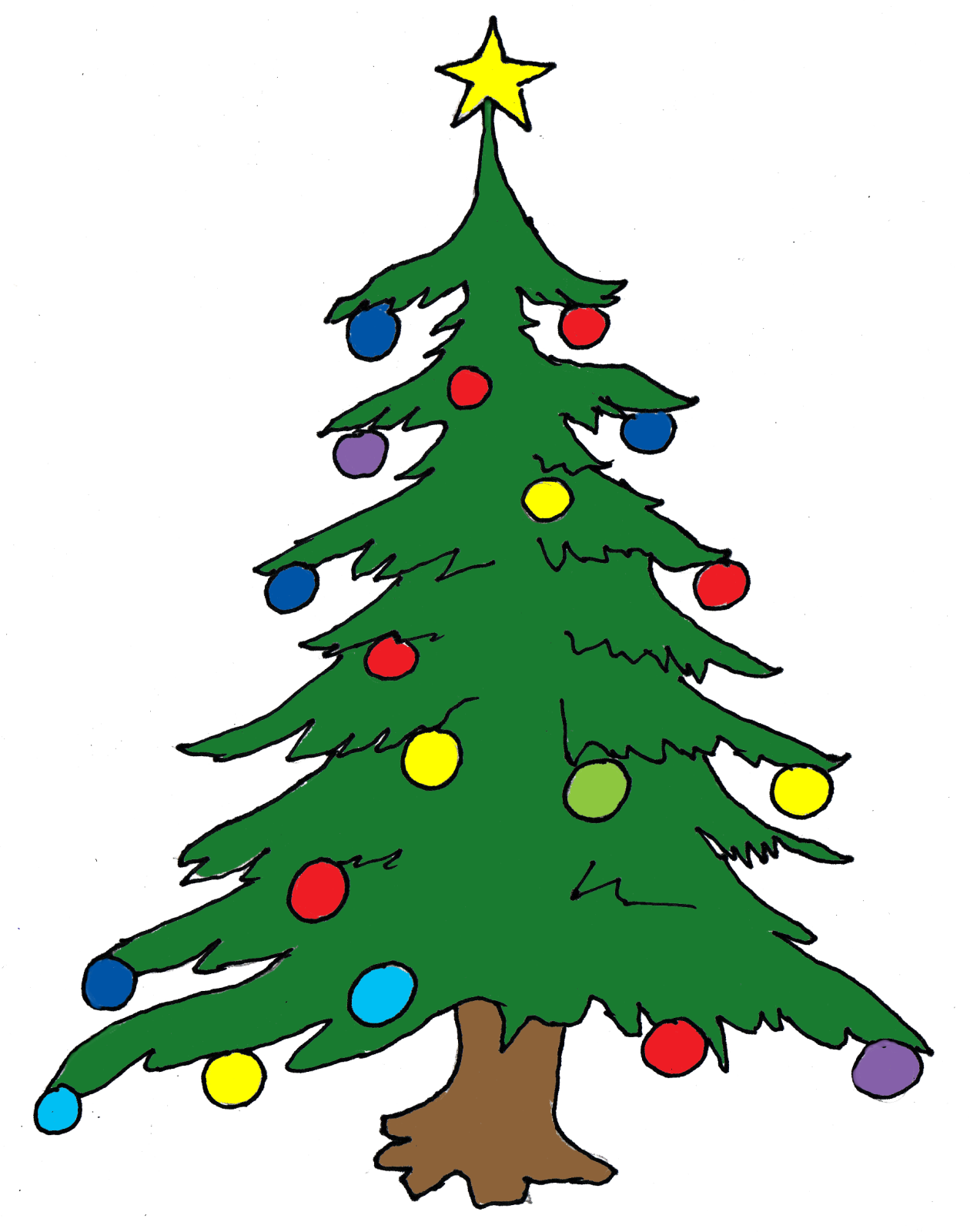 a christmas tree with ornaments on it