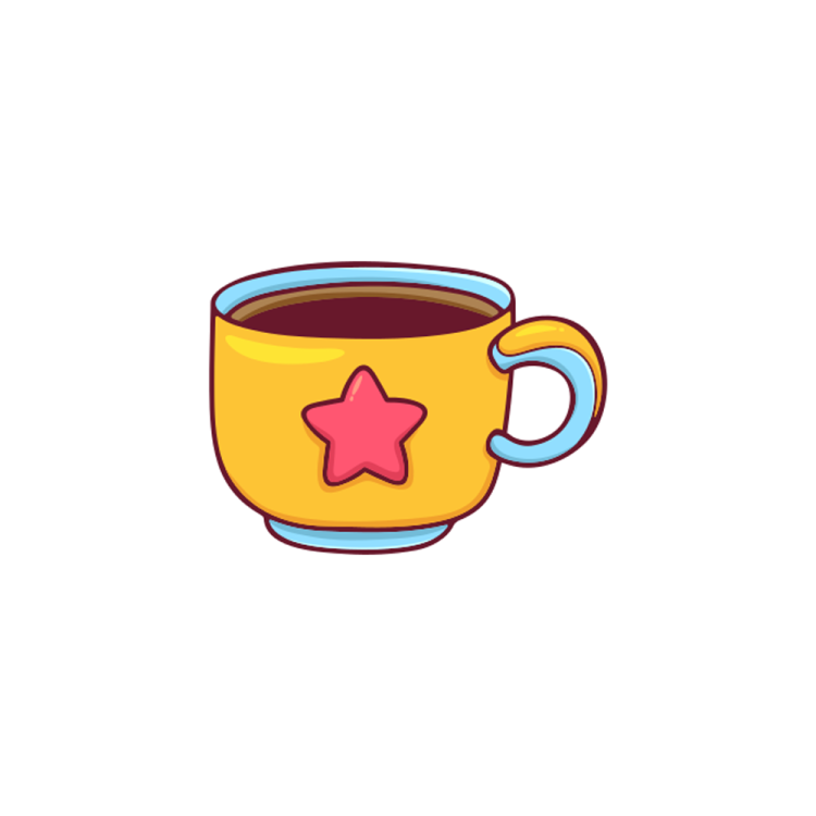 a cup of coffee with a star on it