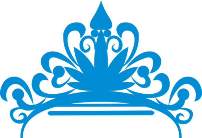 a blue crown on a white background