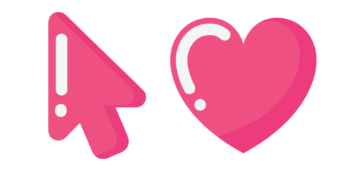 a pink heart with an arrow in the middle