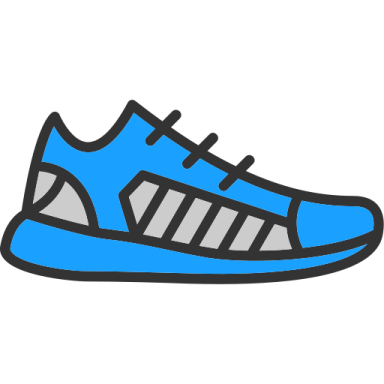 a blue running shoe
