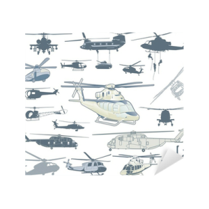 a bunch of different types of helicopters