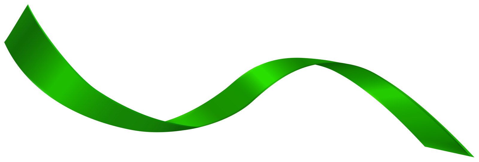 a green ribbon on a white background