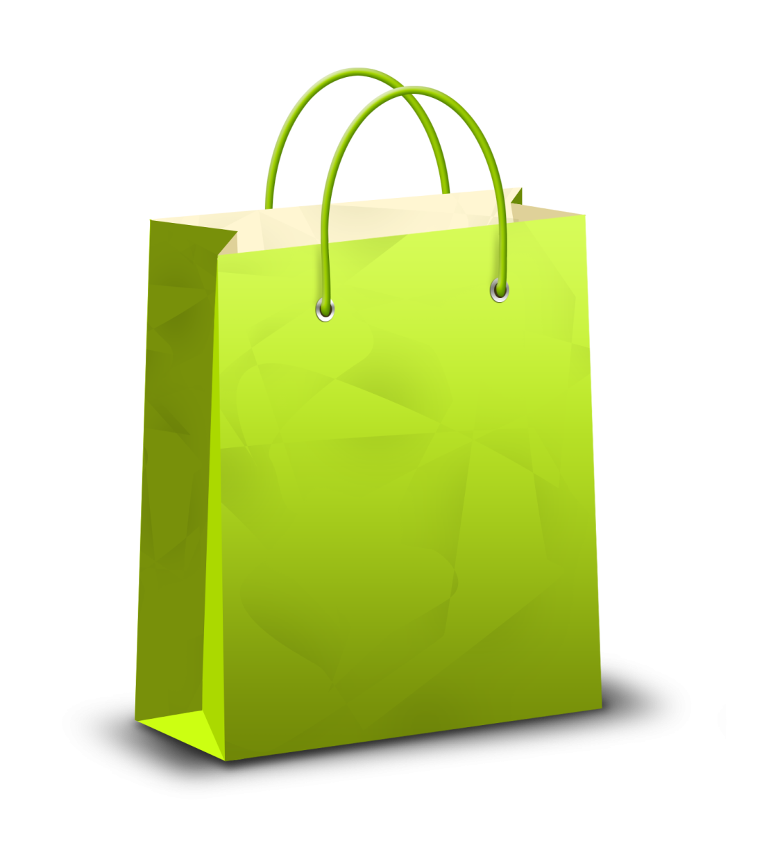 a green shopping bag